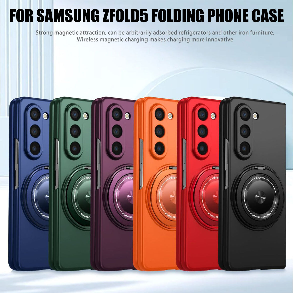 360-Degree Rotating Stand Suitable for Magnetic Wireless Charging of Samsung ZFOLD 5/6 Folding Phone Case