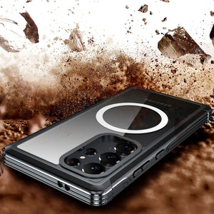 Magnetic Case for Galaxy S24 Ultra Built-in Screen Protector,  Double Sided Phone Case