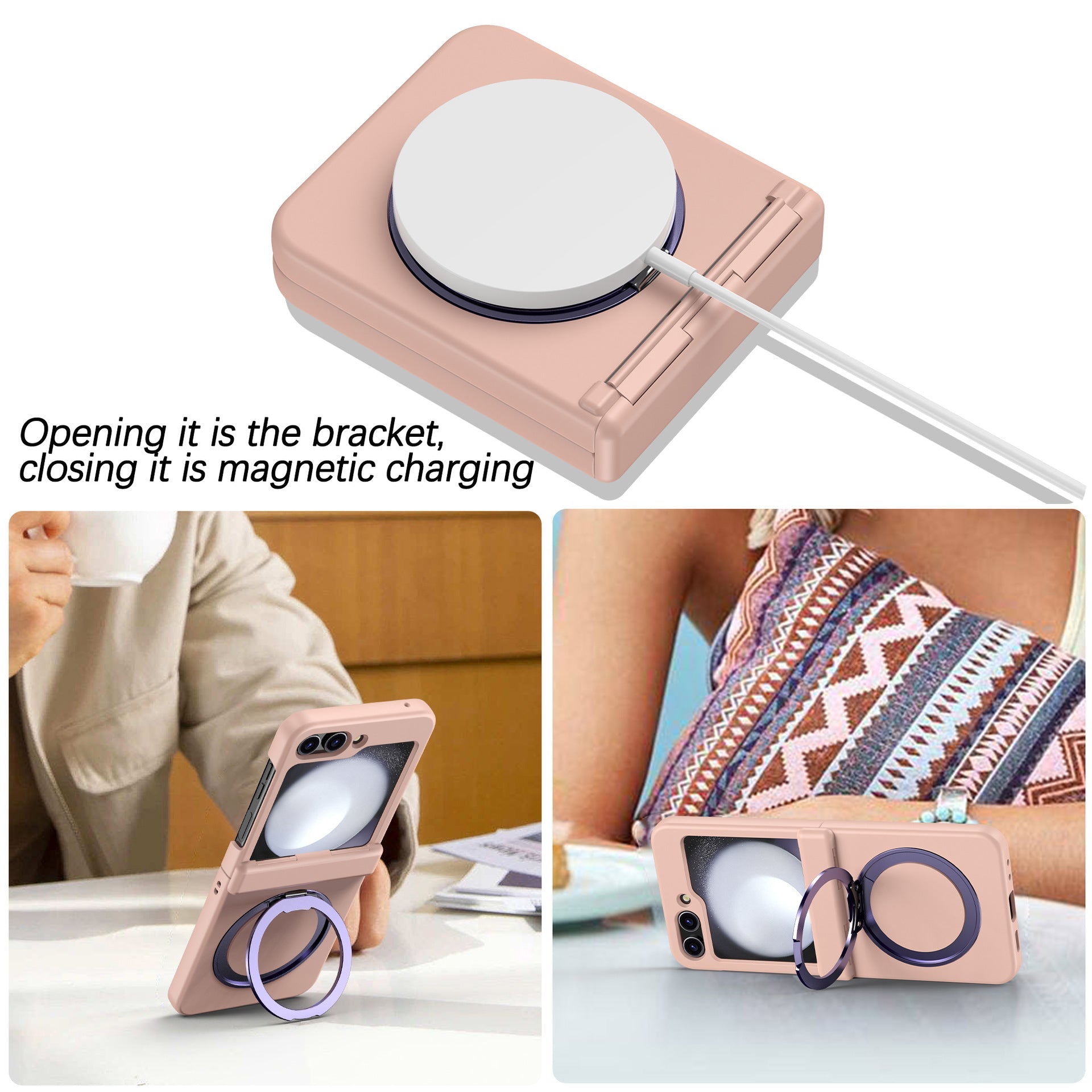 Suitable for Samsung ZFlip5 All-inclusive Hinge Holder Phone Case