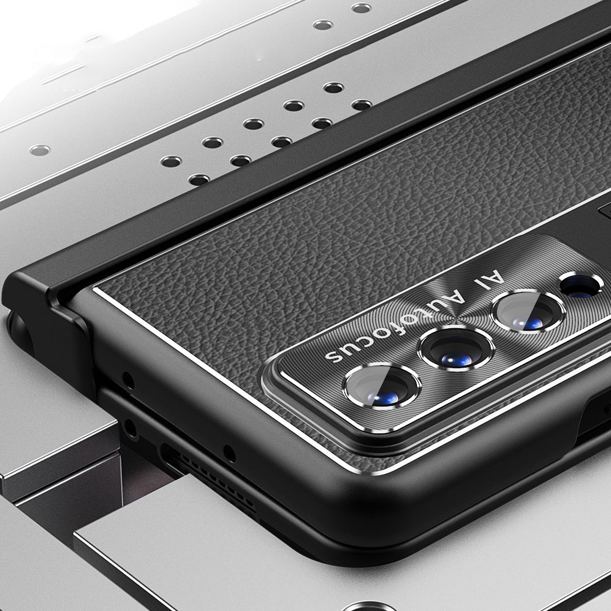 Applicable To Samsung Zfold6/Zfold5 Magnetic Hinge Leather Phone case