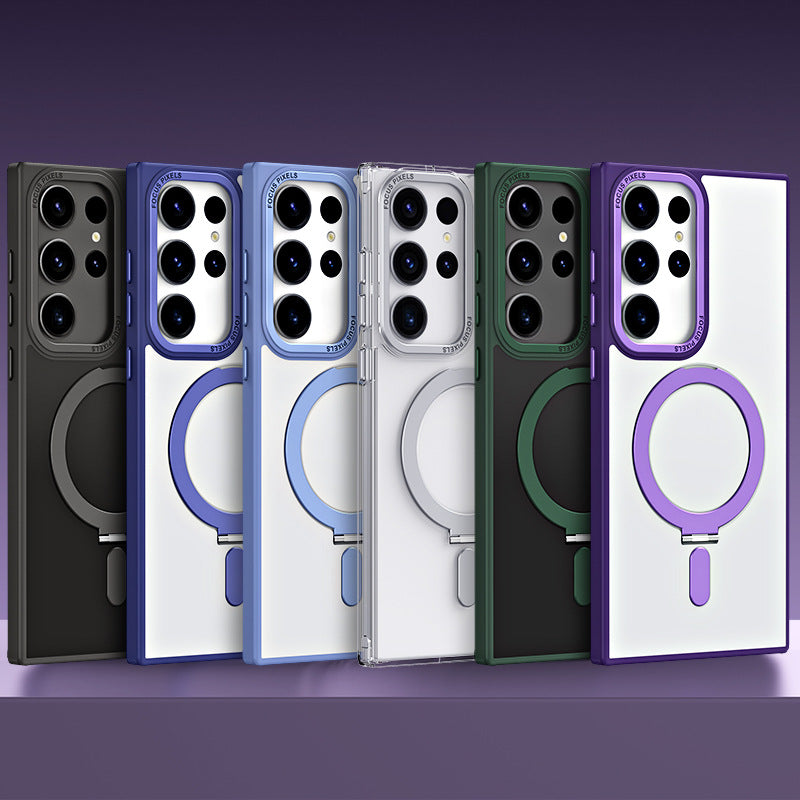 Suitable For Samsung S23 Series Phone Case 360 Rotating Magnetic Suction Bracket Protective Case
