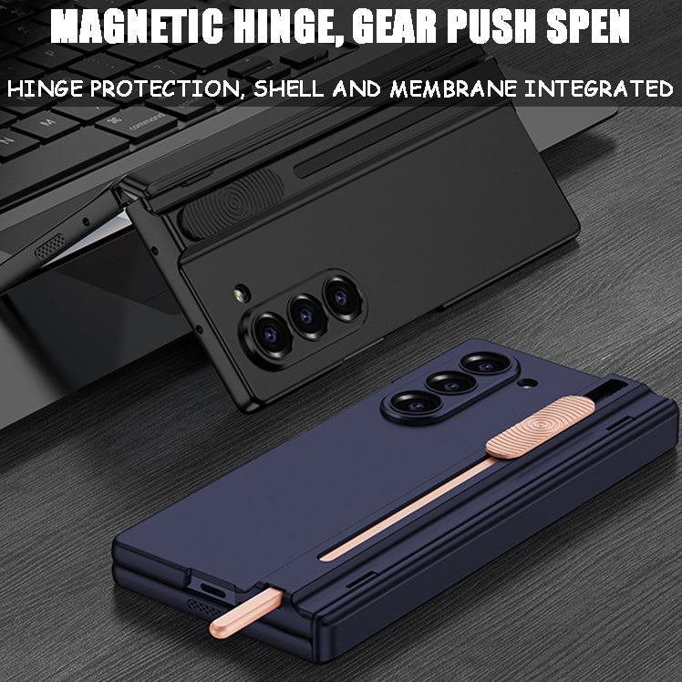 Suitable For Samsung ZFold6 Magnetic Folding Shaft Gear Adjustment Integrated Pen Slot Anti-Fall Mobile Phone Case