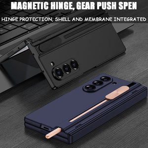 Suitable For Samsung ZFold6 Magnetic Folding Shaft Gear Adjustment Integrated Pen Slot Anti-Fall Mobile Phone Case