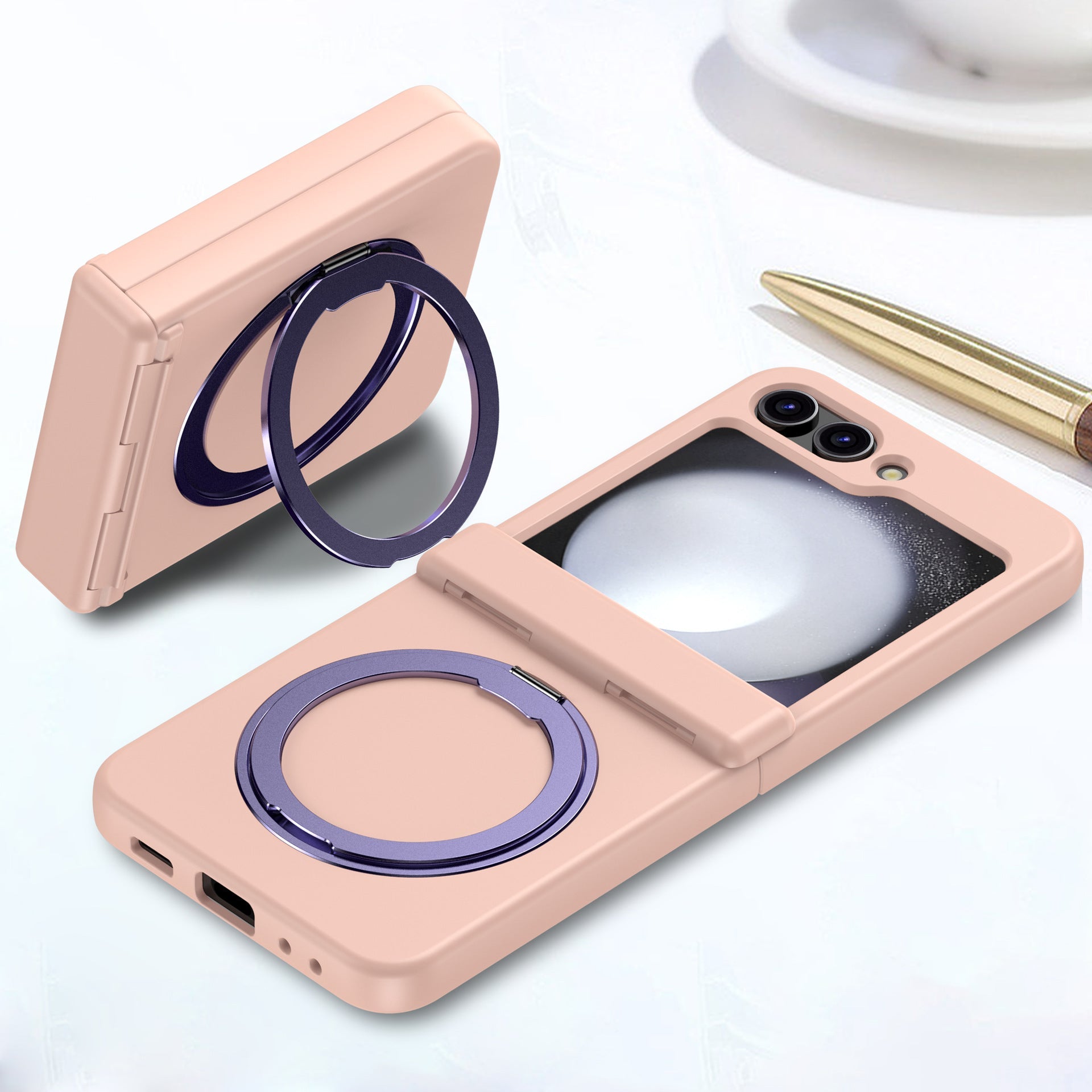 Suitable for Samsung ZFlip5 All-inclusive Hinge Holder Phone Case