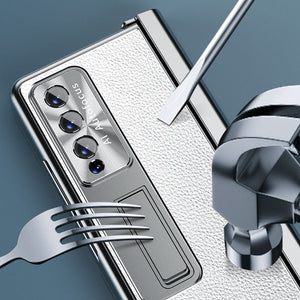 Applicable To Samsung Zfold6/Zfold5 Magnetic Hinge Leather Phone case