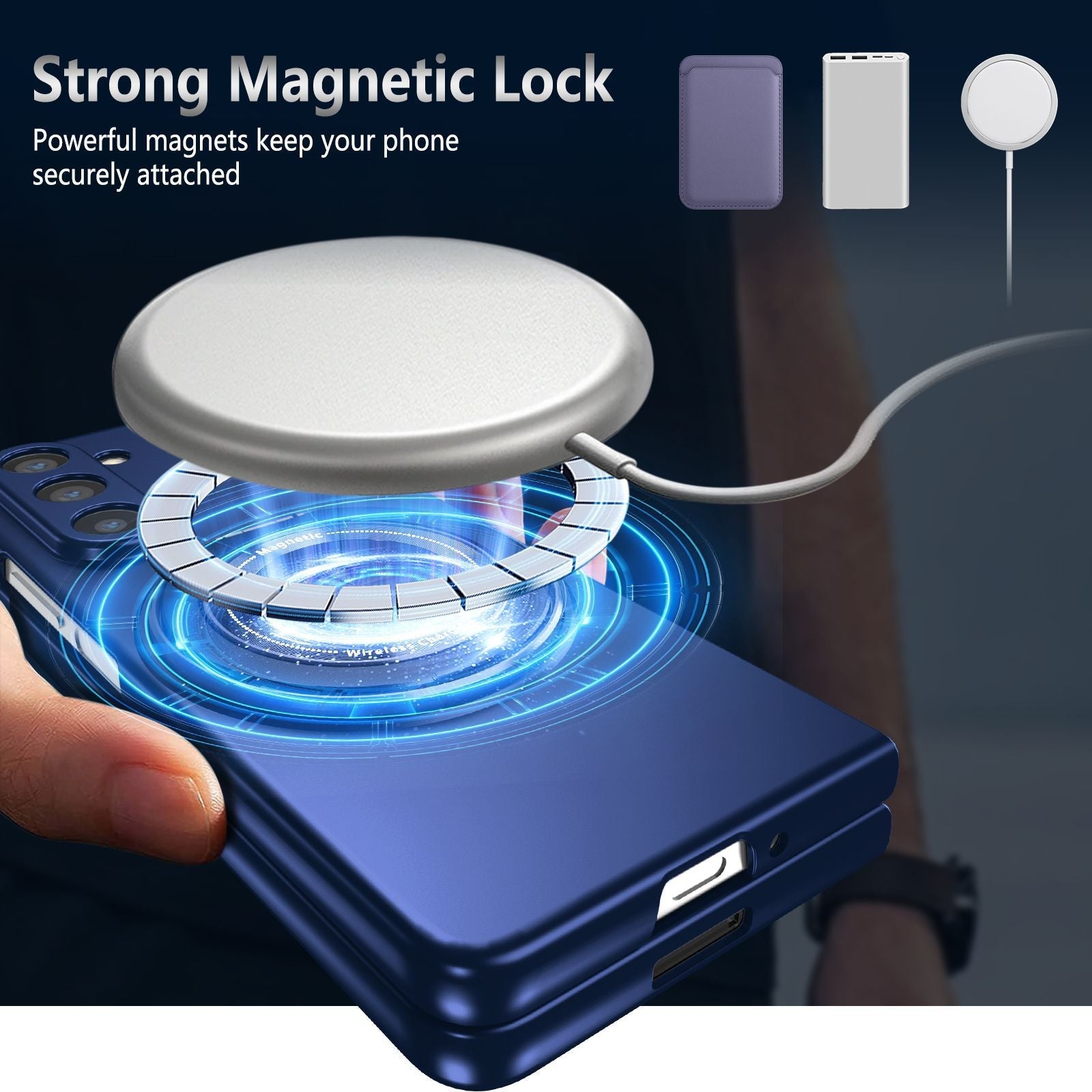 360-Degree Rotating Stand Suitable for Magnetic Wireless Charging of Samsung ZFOLD 5/6 Folding Phone Case