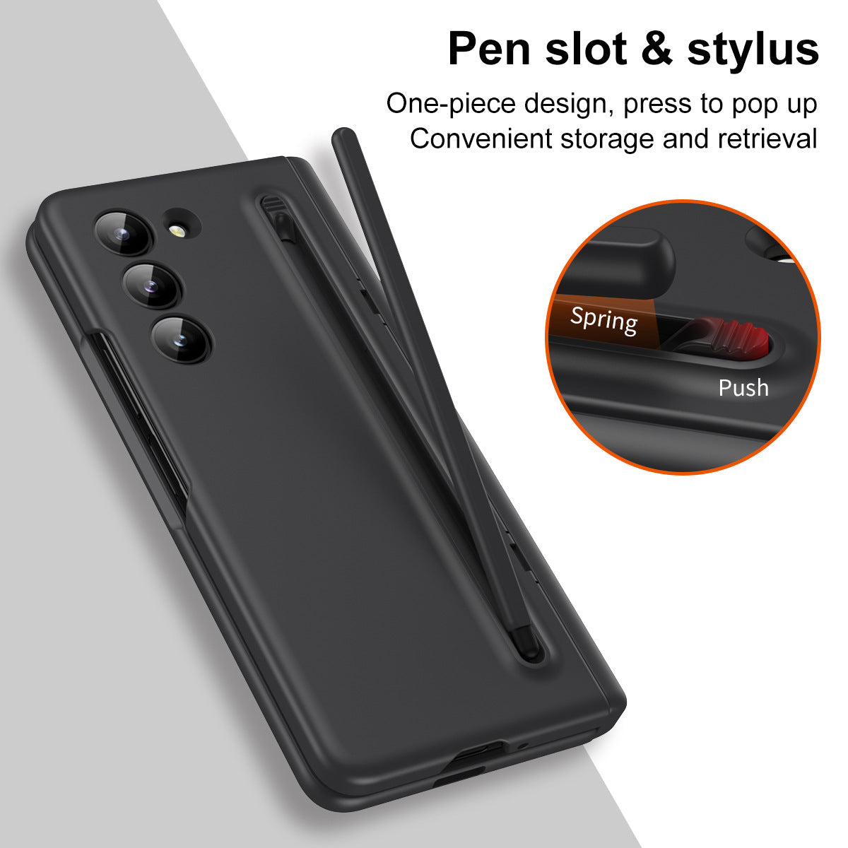 Suitable For Samsung Z Fold5/4 With Stylus Hinge Bracket Case