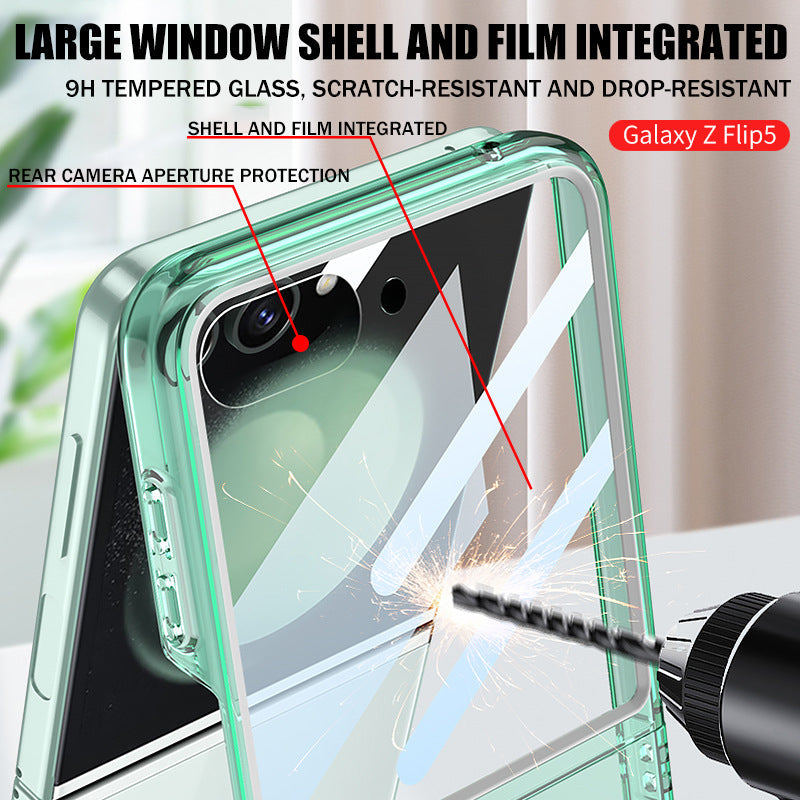 Suitable For Samsung Z Flip5 Full-Bag Film Large Window High-Transparent Back Panel Phone Case