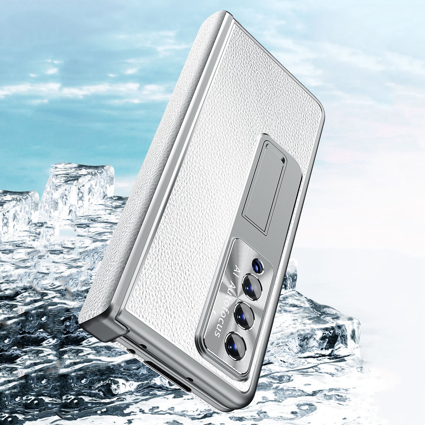 Applicable To Samsung Zfold6/Zfold5 Magnetic Hinge Leather Phone case