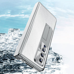 Applicable To Samsung Zfold6/Zfold5 Magnetic Hinge Leather Phone case