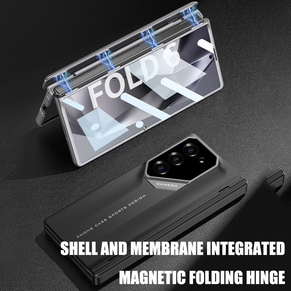 Suitable for Samsung Shell Film Integrated Magnetic Folding Hinge Phone Case