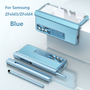 Applicable To Samsung Zfold6/Zfold5 Magnetic Hinge Leather Phone case