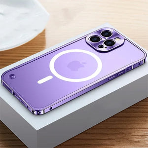 For iPhone15 Series Luban Buckle Metal Middle Frame/Frosted Back Panel/Lens All-Inclusive Mobile Phone Case