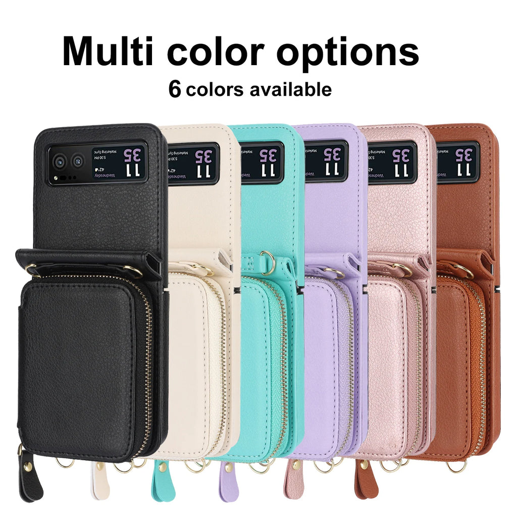 Suitable for Samsung Galaxy Z Flip 6/5/4/3 leather card holder mobile phone case