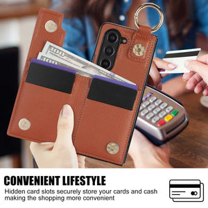Suitable for Samsung ZFold3/4/5/6 Wallet Ring Phone Case