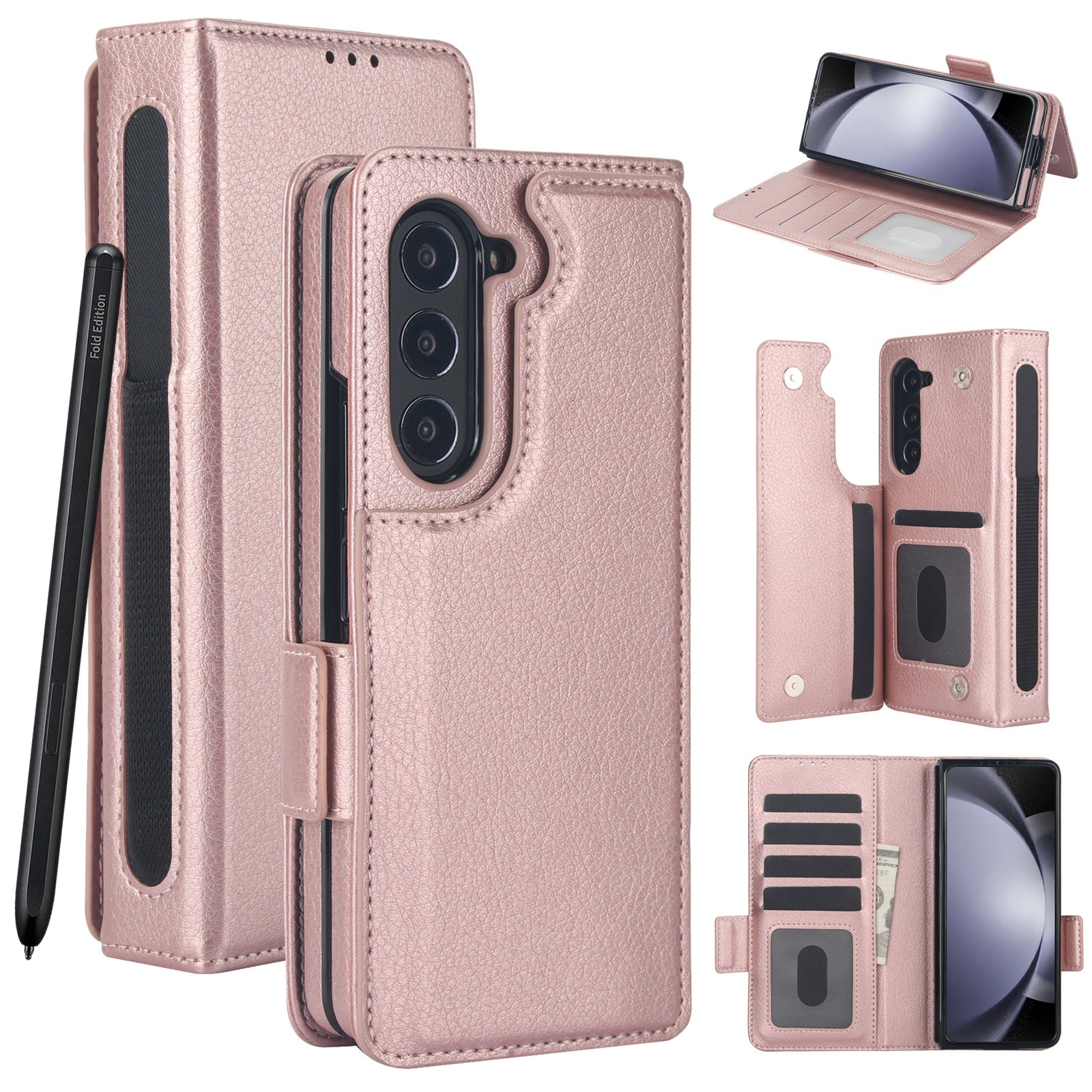 Suitable for Samsung ZFold3/4/5/6 Multifunctional Leather Case