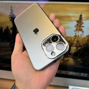 Electroplated Matte Acrylic Tempered Glass iPhone Protective Case