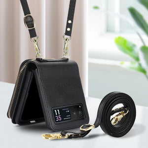 Suitable for Samsung Galaxy Z Flip 6/5/4/3 leather card holder mobile phone case