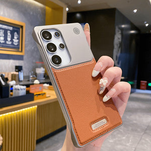 Suitable For Samsung S25Ultra Aromatherapy Leather Metal Magnetic Phone Case