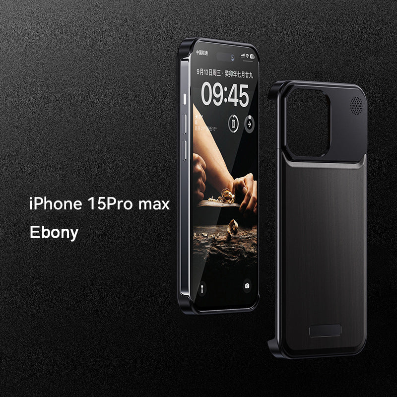 For iPhone16 Series Walnut Metal Aromatherapy Infinity Magnetic Shell