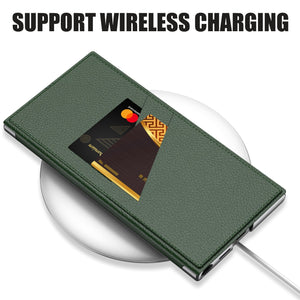 Suitable for Samsung S24Ultra Flip Rotating Ring Leather Case