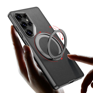 Electroplated Leather Shockproof Phone Case For Galaxy S25 S24 S23 Ultra