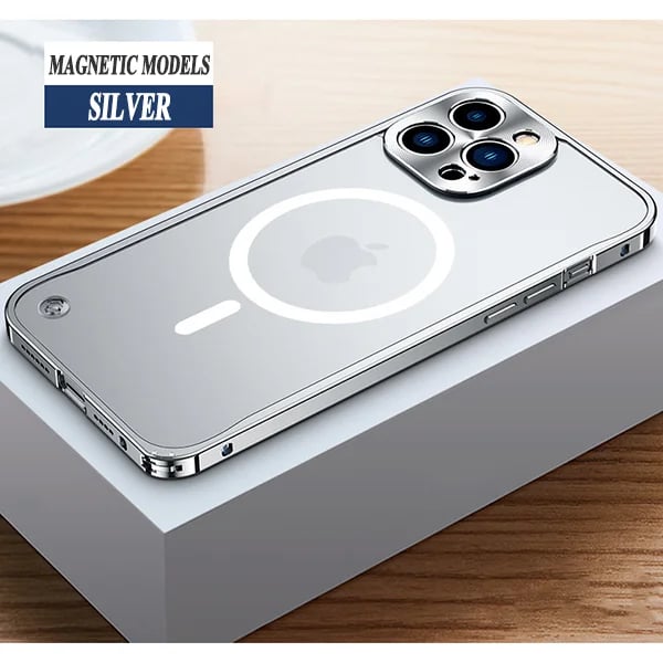 For iPhone15 Series Luban Buckle Metal Middle Frame/Frosted Back Panel/Lens All-Inclusive Mobile Phone Case