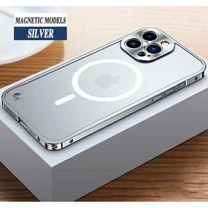 For iPhone15 Series Luban Buckle Metal Middle Frame/Frosted Back Panel/Lens All-Inclusive Mobile Phone Case