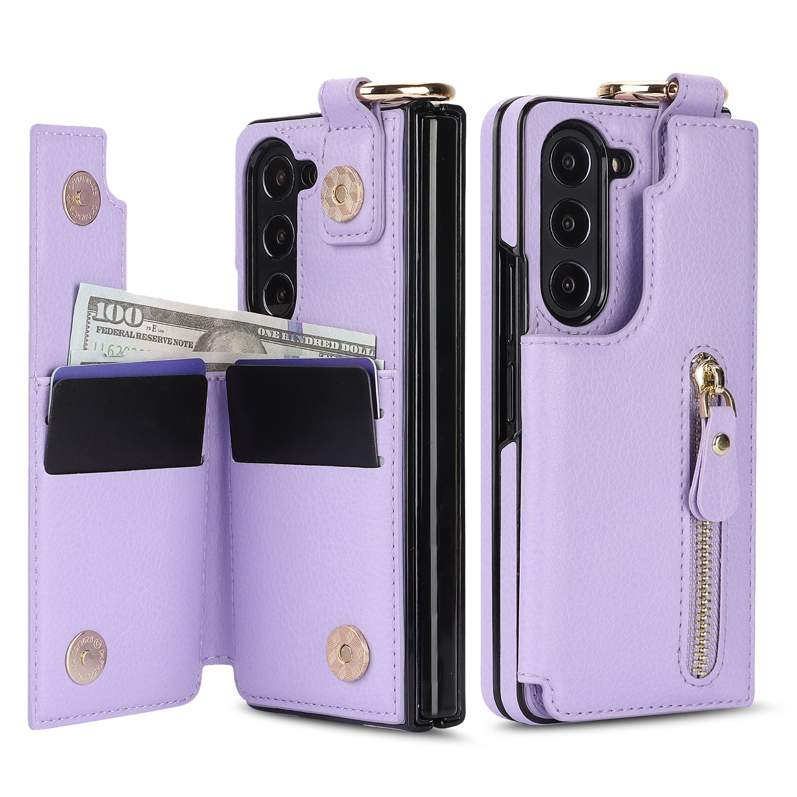 Suitable for Samsung ZFold3/4/5/6 Wallet Ring Phone Case