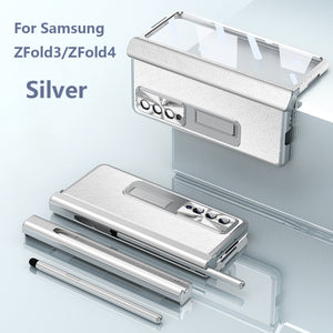 Applicable To Samsung Zfold6/Zfold5 Magnetic Hinge Leather Phone case