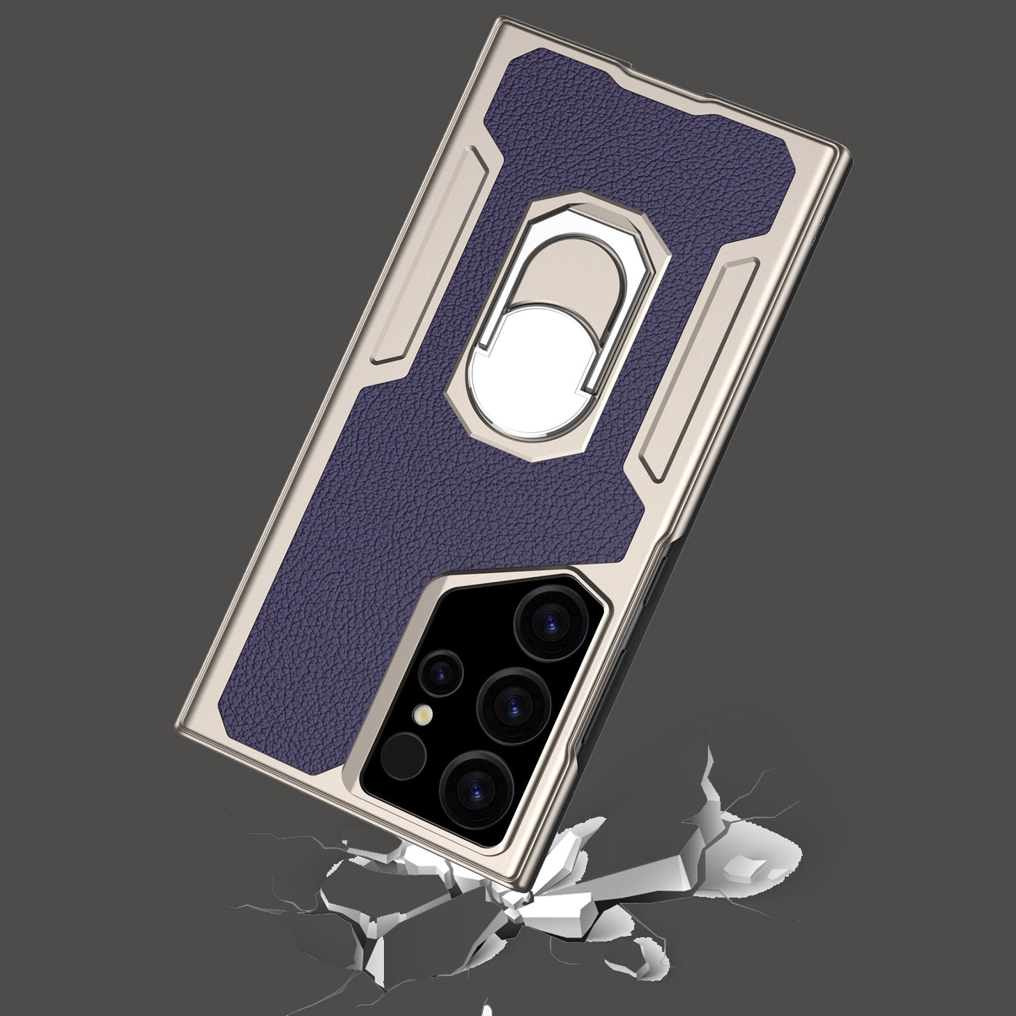 Suitable for Samsung S24Ultra Flip Rotating Ring Leather Case