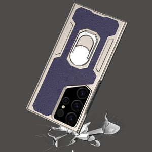 Suitable for Samsung S24Ultra Flip Rotating Ring Leather Case