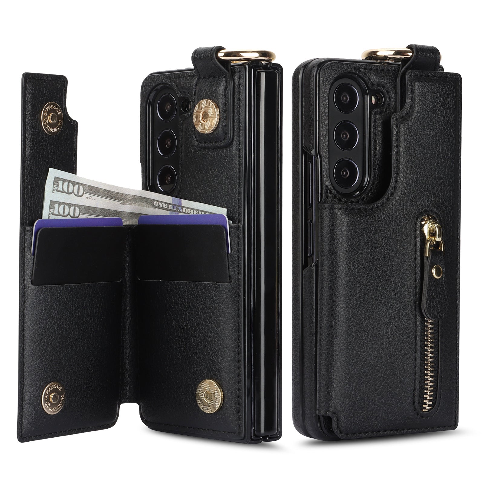 Suitable for Samsung ZFold3/4/5/6 Wallet Ring Phone Case