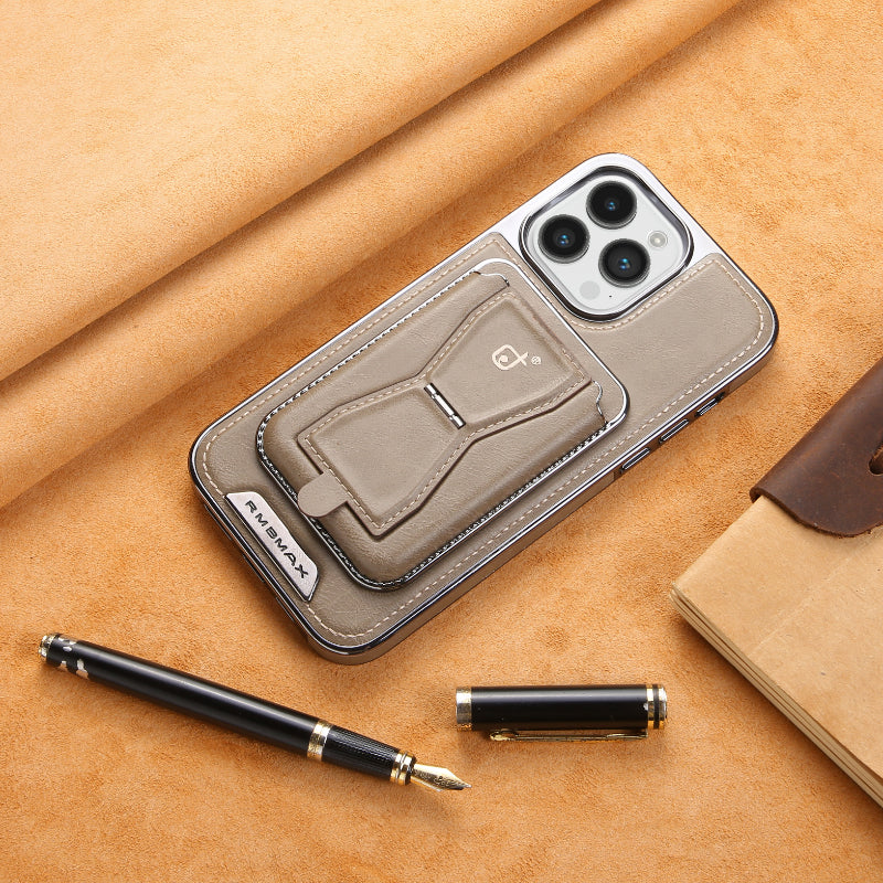 Invisible Folding Stand Magnetic Card Bag Phone Case for iPhone 15/14/13 Series
