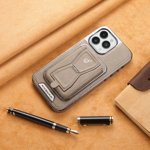 Invisible Folding Stand Magnetic Card Bag Phone Case for iPhone 15/14/13 Series