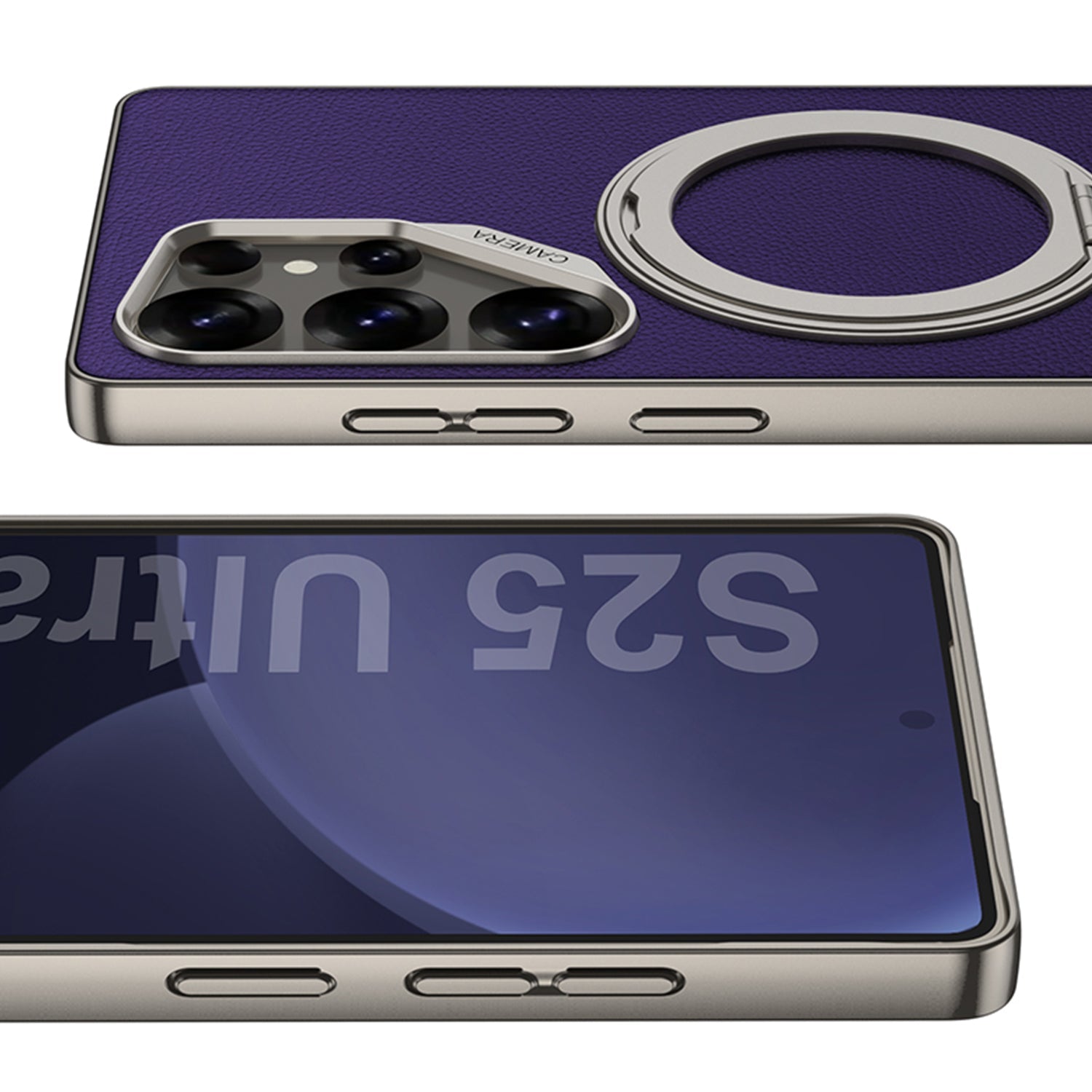 Electroplated Leather Shockproof Phone Case For Galaxy S25 S24 S23 Ultra