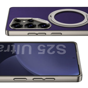 Electroplated Leather Shockproof Phone Case For Galaxy S25 S24 S23 Ultra