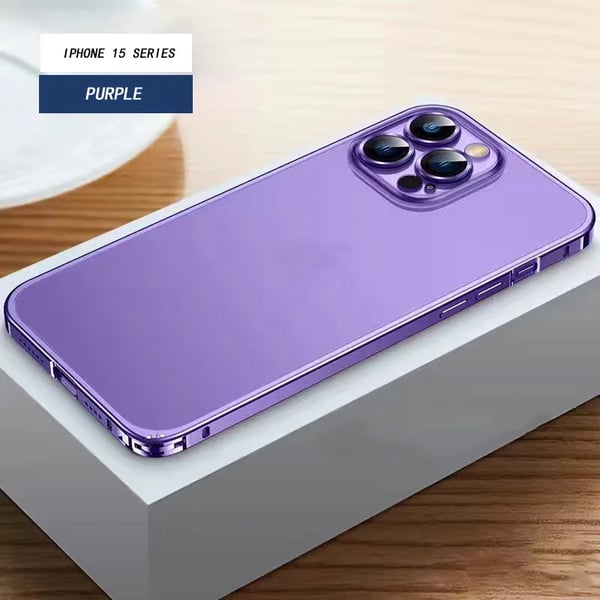 For iPhone15 Series Luban Buckle Metal Middle Frame/Frosted Back Panel/Lens All-Inclusive Mobile Phone Case