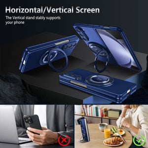 360-Degree Rotating Stand Suitable for Magnetic Wireless Charging of Samsung ZFOLD 5/6 Folding Phone Case