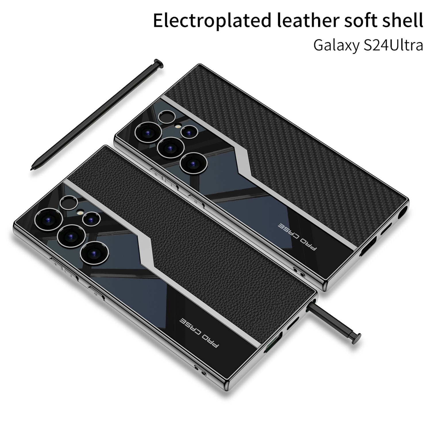 Electroplated Leather Anti-fall Protective Phone Case For Galaxy S25 Ultra