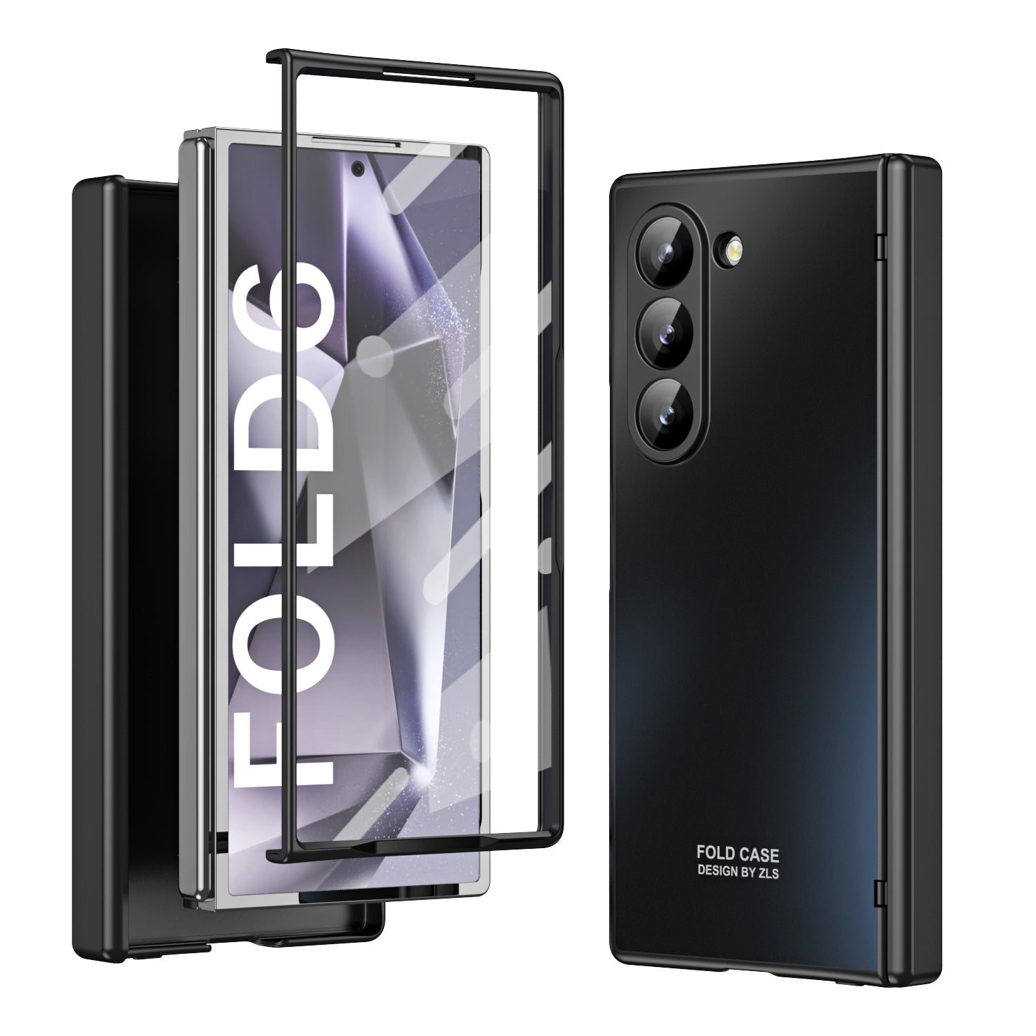 Electroplating Shockproof Phone Case With Back Screen Protector Film For Galaxy Z Fold 6/5/4/3