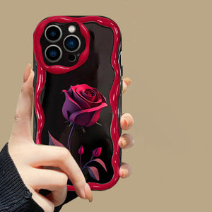 Dark night red rose phone case