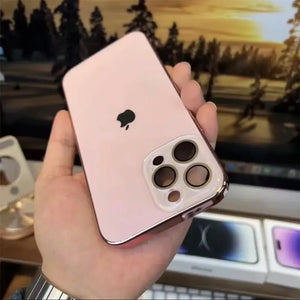 Electroplated Matte Acrylic Tempered Glass iPhone Protective Case