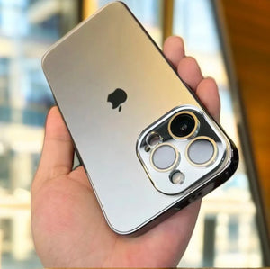 Electroplated Matte Acrylic Tempered Glass iPhone Protective Case