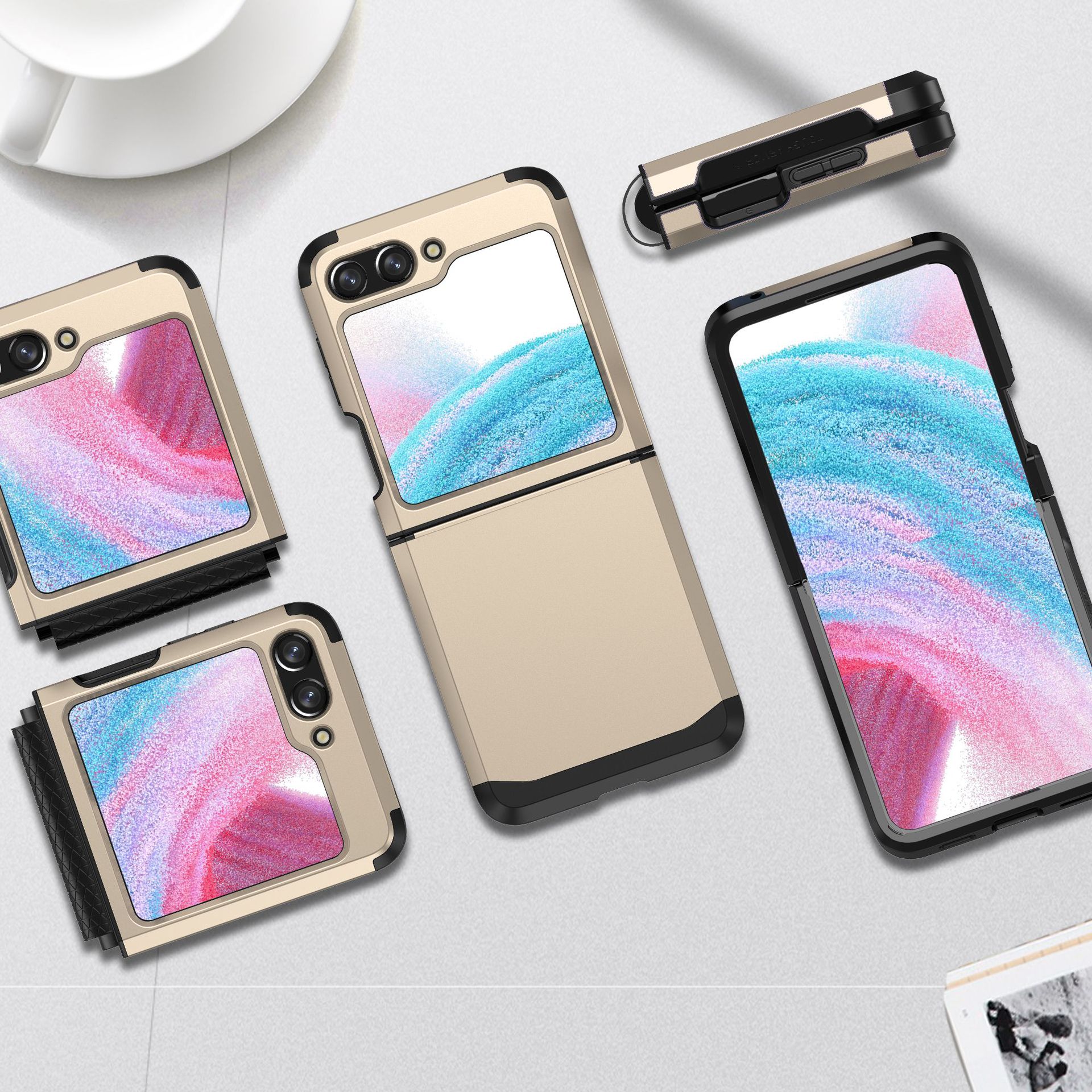 For Samsung ZFlip3/4/5/6 Mobile Phone Shell Hinge Integrated