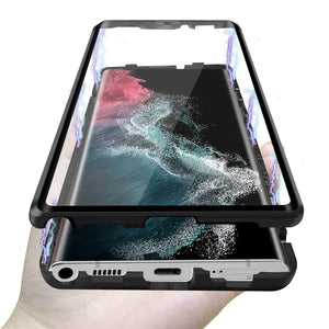 Magnetic Double Sided Tempered Glass Phone Case for Samsung S24/25 Ultra