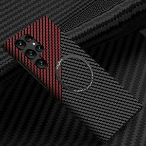 Carbon Fiber Pattern Magnetic Case – Slim, Full Protection, Magnetic Compatible For Galaxy S25 S24 S23 S22 Series