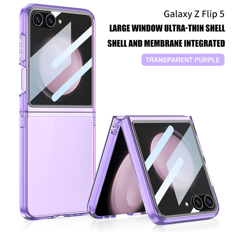 Suitable For Samsung Z Flip5 Full-Bag Film Large Window High-Transparent Back Panel Phone Case