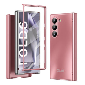 Electroplating Shockproof Phone Case With Back Screen Protector Film For Galaxy Z Fold 6/5/4/3