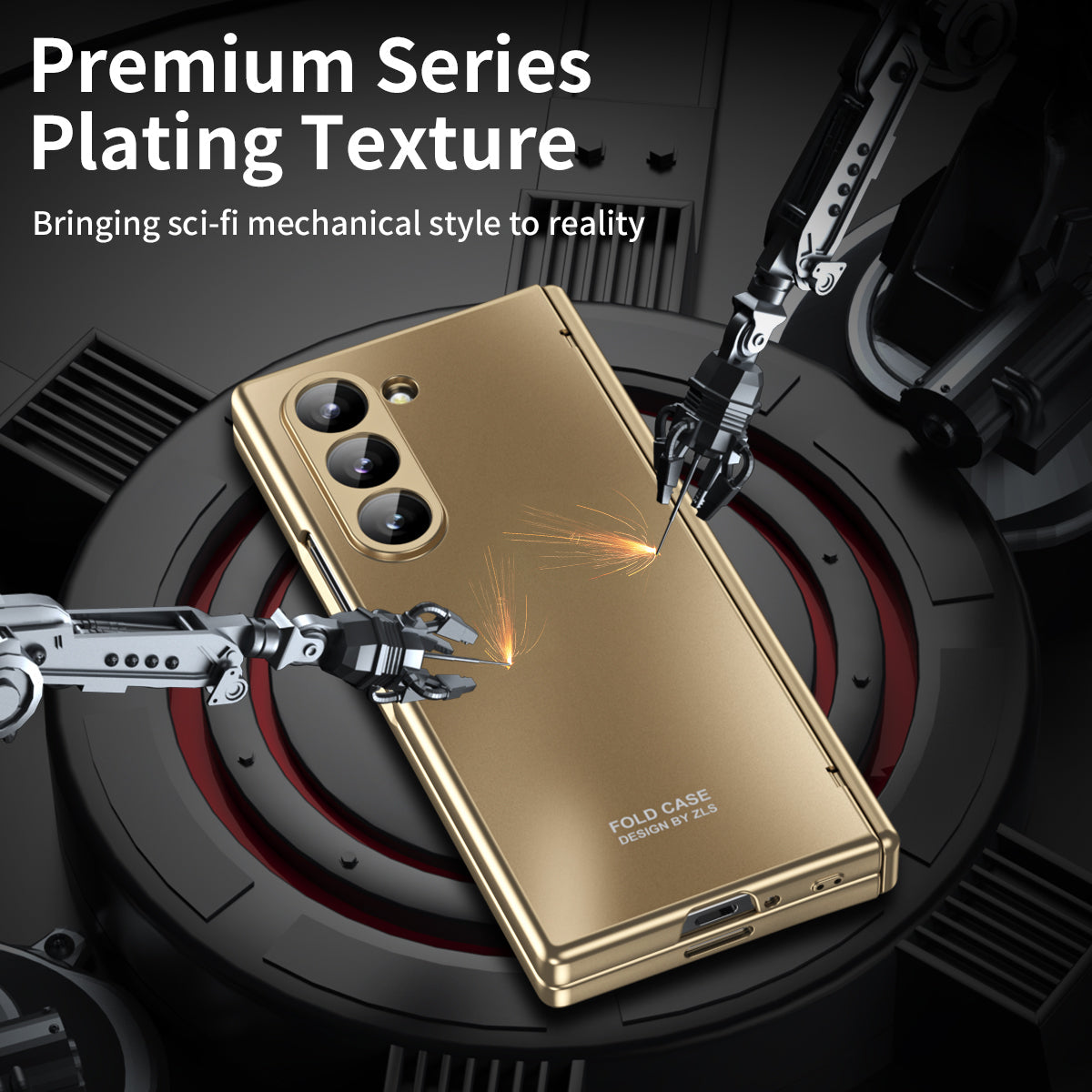 Electroplating Shockproof Phone Case With Back Screen Protector Film For Galaxy Z Fold 6/5/4/3